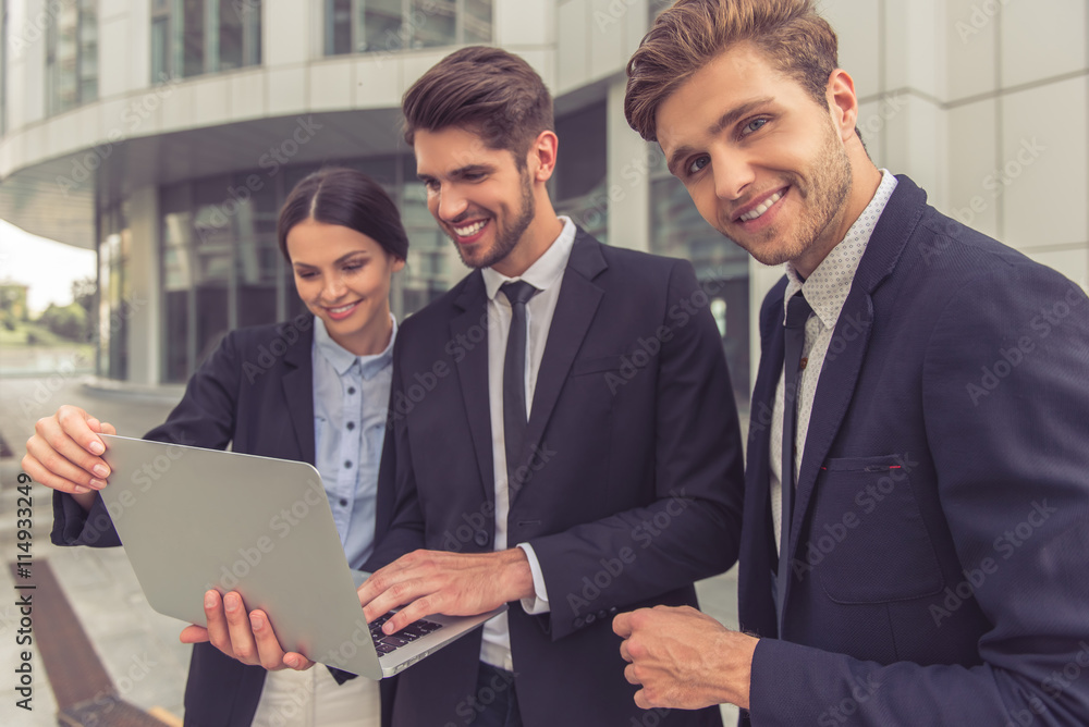 Business people with gadget Business people with gadget