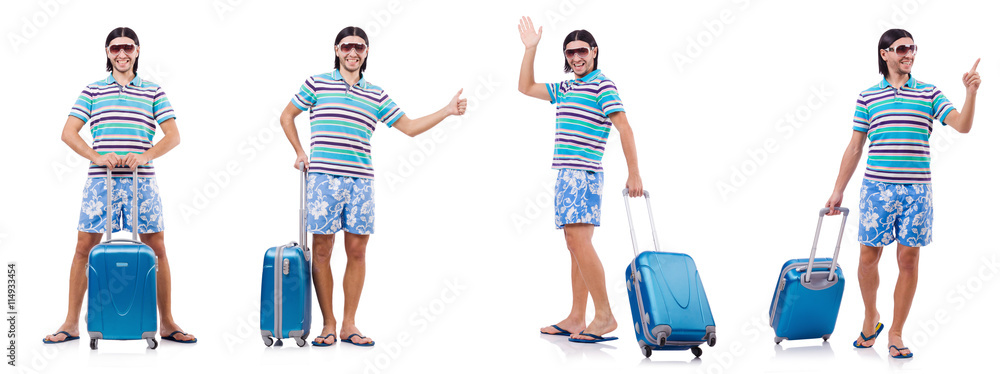 Man preparing for this summer vacation Man preparing for this summer vacation