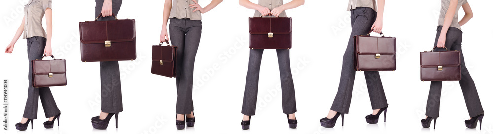 Collage of businesswoman isolated on the white background Collage of businesswoman isolated on the white background
