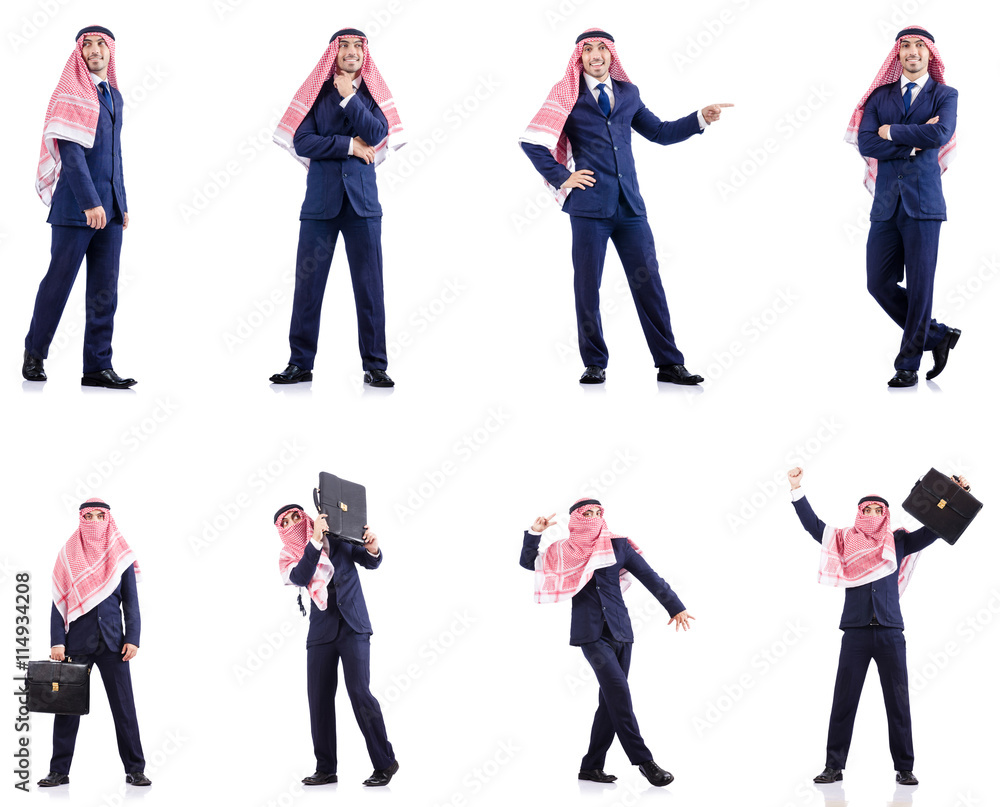 Obraz premium Set of photos with arab businessman