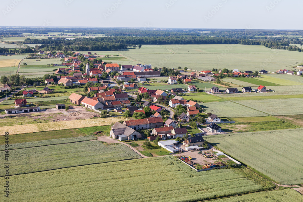 Obraz premium aerial view of the harvest fields