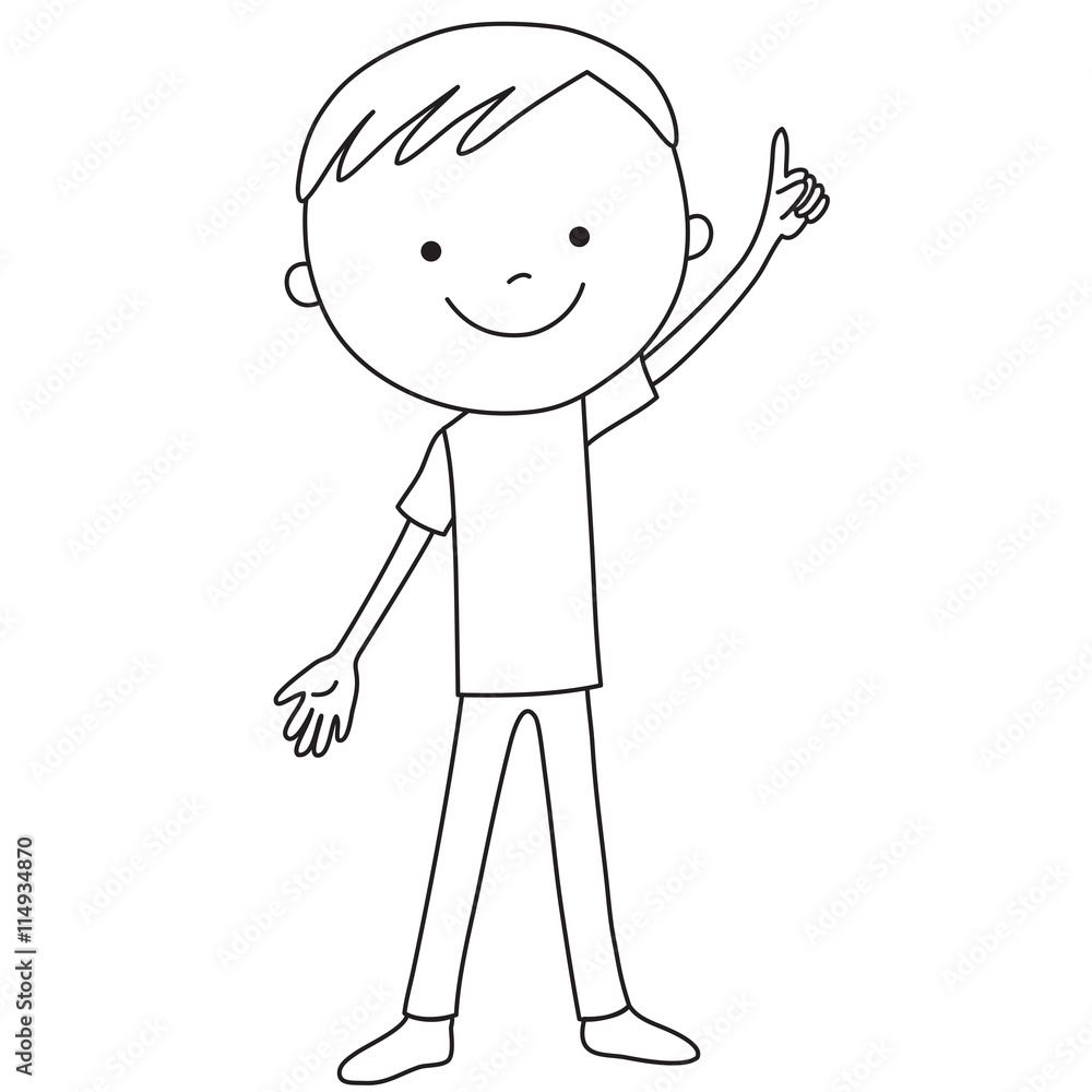Positive boy pointing a finger upwards Positive boy pointing a finger upwards