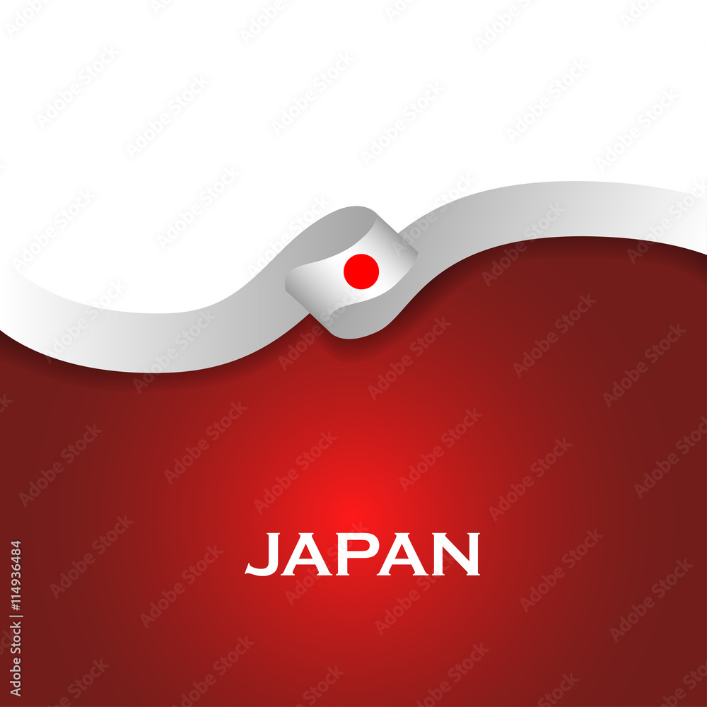 Japan sport style flag ribbon classic style. Vector Illustration