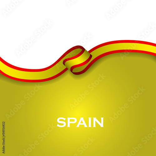 Spain sport style flag ribbon classic style. Vector Illustration