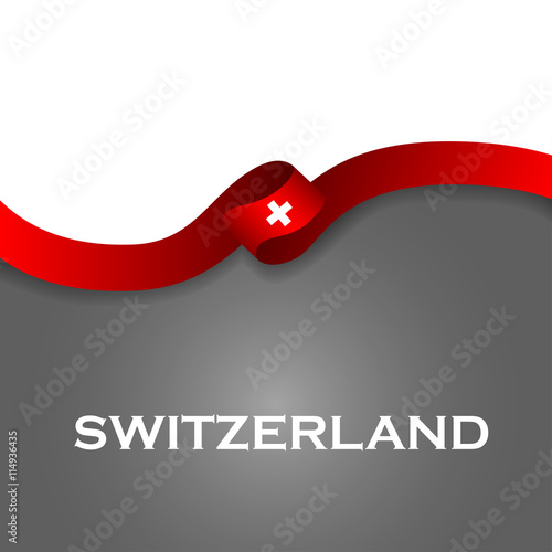 Switzerland sport style flag ribbon classic style. Vector Illustration
