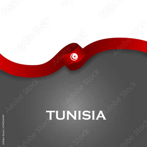 Tunisia sport style flag ribbon classic style. Vector Illustration