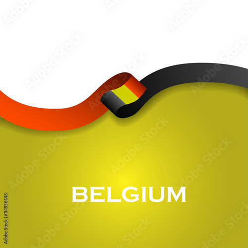 Belgium sport style flag ribbon classic style. Vector Illustration
