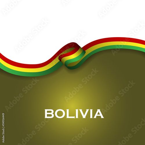 Bolivia sport style flag ribbon classic style. Vector Illustration