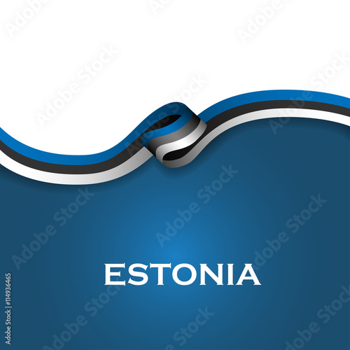 Estonia sport style flag ribbon classic style. Vector Illustration