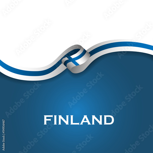 Finland sport style flag ribbon classic style. Vector Illustration