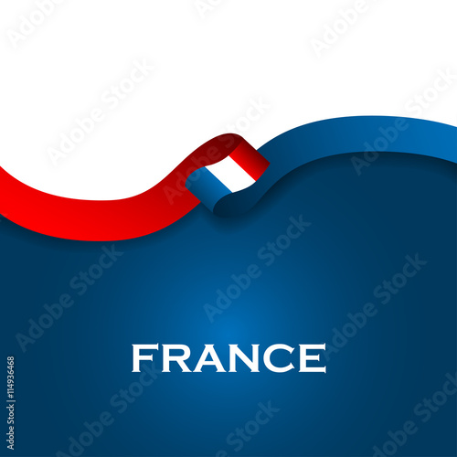 France sport style flag ribbon classic style. Vector Illustration