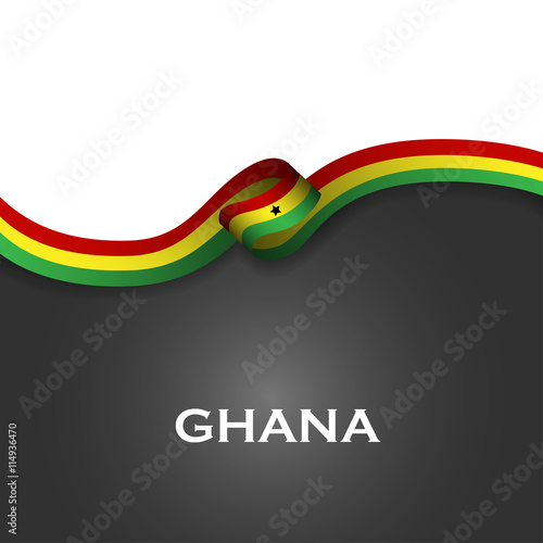 Ghana sport style flag ribbon classic style. Vector Illustration