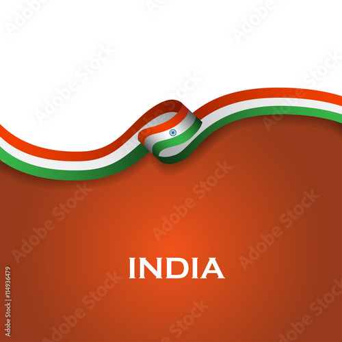 India sport style flag ribbon classic style. Vector Illustration
