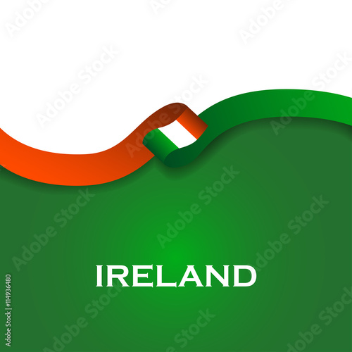 Ireland sport style flag ribbon classic style. Vector Illustration