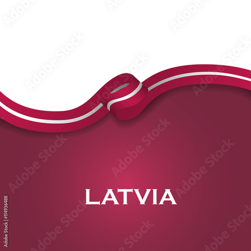 Latvia sport style flag ribbon classic style. Vector Illustration