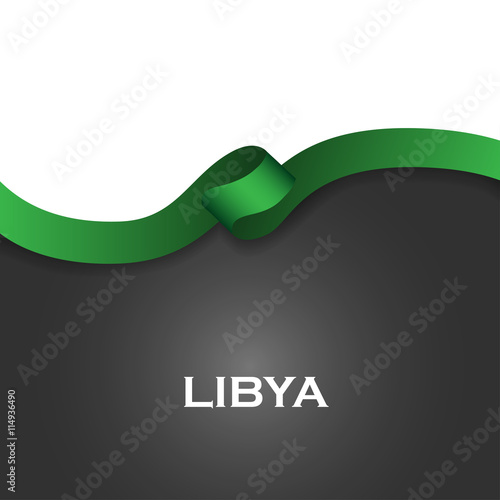 Libya sport style flag ribbon classic style. Vector Illustration