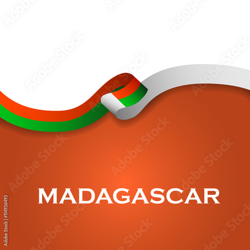Madagascar sport style flag ribbon classic style. Vector Illustration