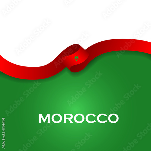 Marocco sport style flag ribbon classic style. Vector Illustration