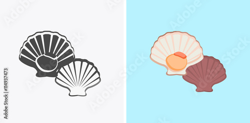 Oysters Variations Vector Illustration