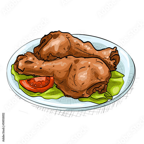 chicken legs color picture sticker