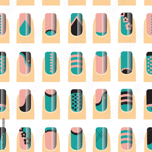 Pattern with various of nail designs.