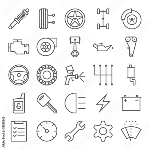Set of car service icons