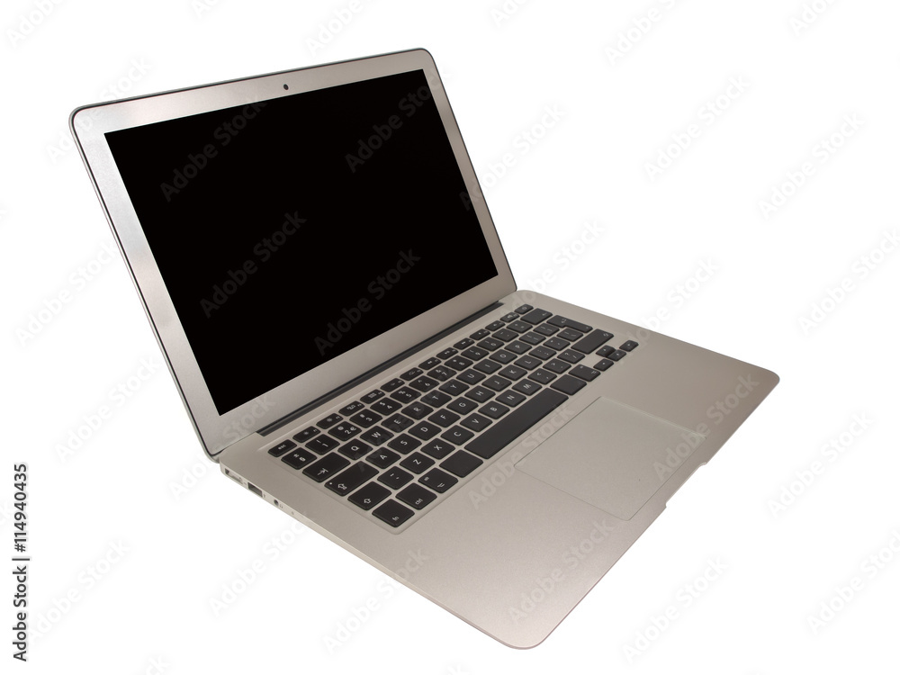 Modern Slim Laptop cut out on White Background Modern Slim Laptop cut out on White Background