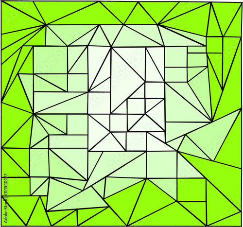 Quadro de mosaico geométrico verde