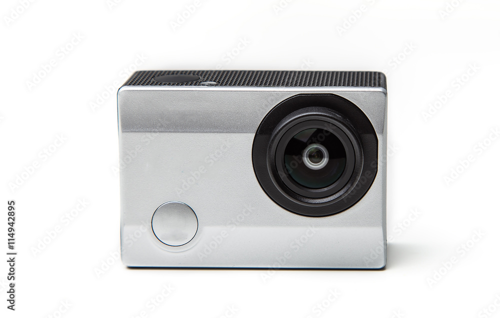 Camera Action Cam on a white background. Camera Action Cam on a white background.