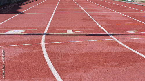 close up of the athletics track