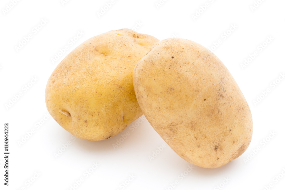 New potato isolated on white background. New potato isolated on white background.