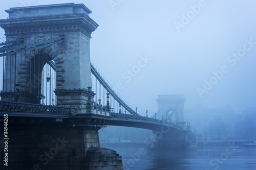 Bild auf Leinwand Chain Bridge in Budapest, Hungary