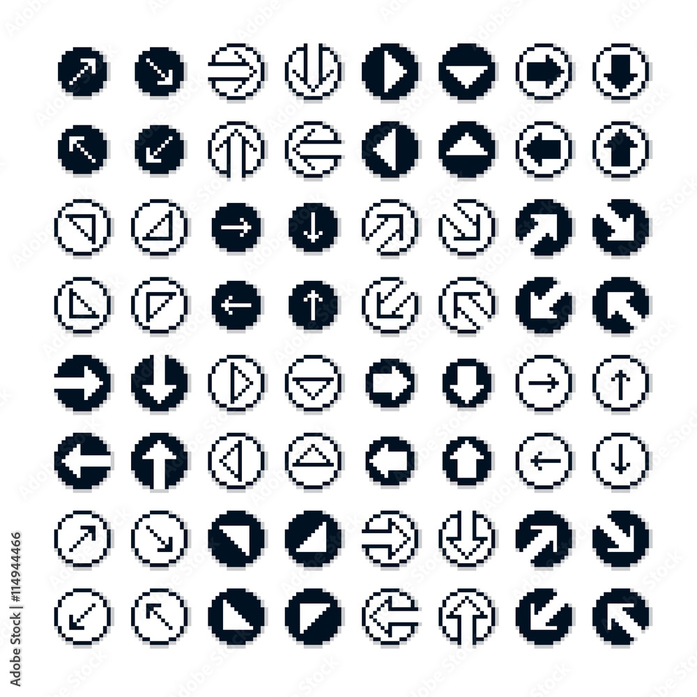 Set of vector retro cursor signs made in pixel art style. Simpli Stock ...