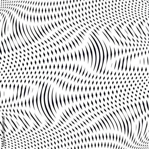 Black and white moire lines, striped psychedelic background.  Op