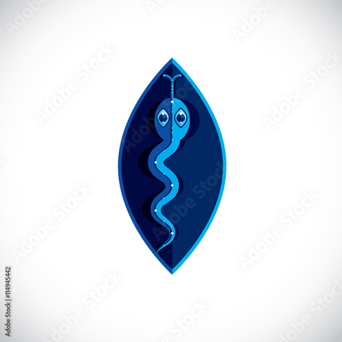 Poisonous snake graphic vector illustration, modernistic colorfu