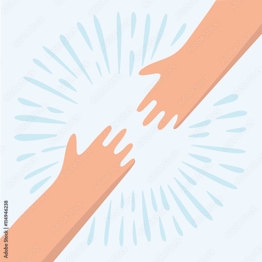 Two hands helping hand to a friend Two hands helping hand to a friend
