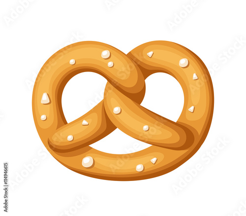 Pretzel with salt isolated on a white background.