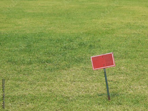 the empty sign on grass