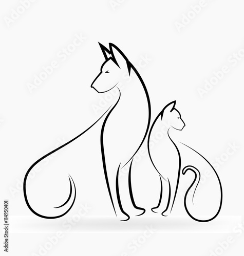 Dog and cat stylized logo