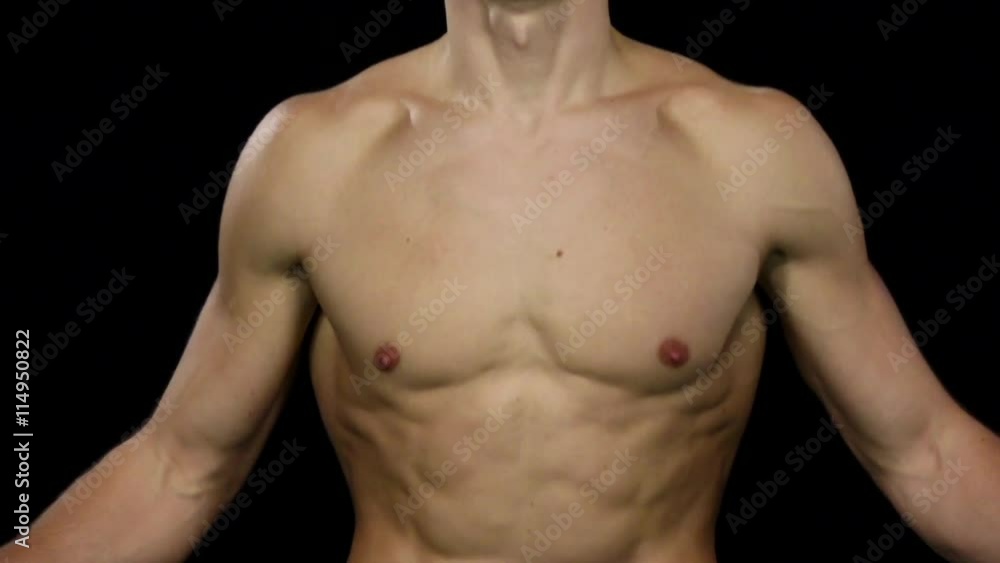 Athlete fulfills a sports training program. Close up. Slow motion. Black Athlete fulfills a sports training program. Close up. Slow motion. Black