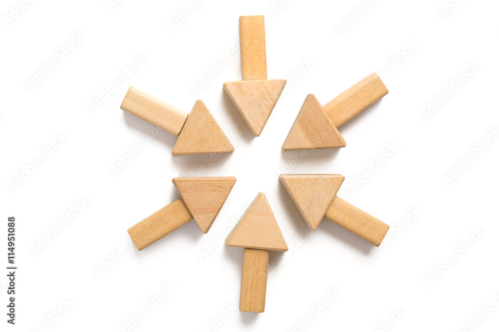 Wood block on white background. Wood block on white background.