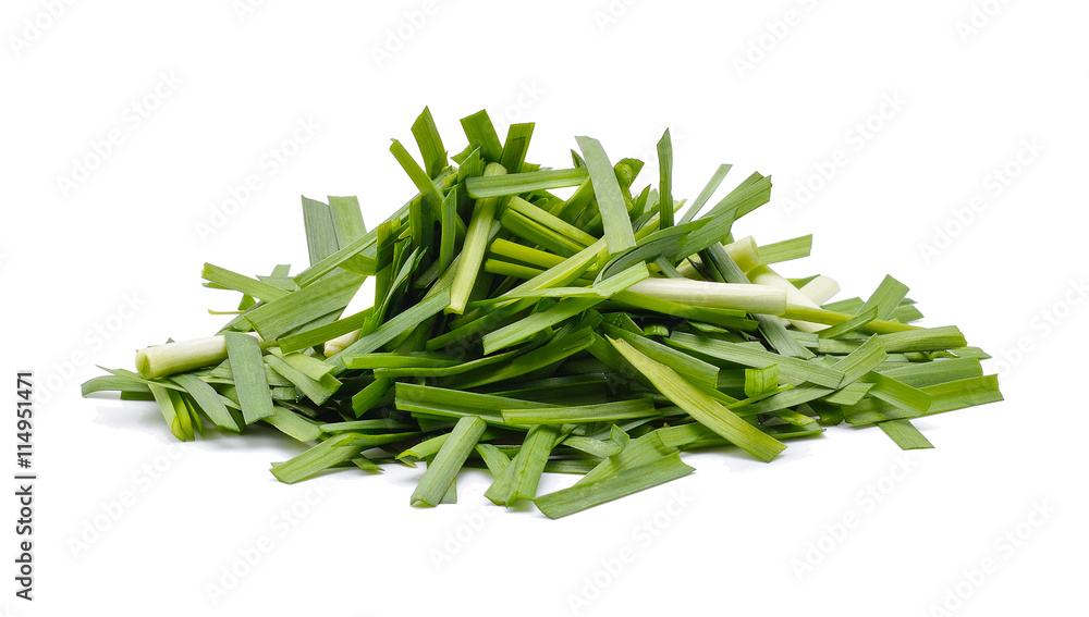 Garlic chives isolated on white Garlic chives isolated on white