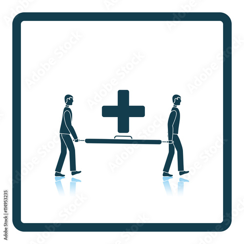 Icon of football medical staff carrying stretcher