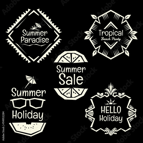 Summmer holiday vector banner doodle style frame collection