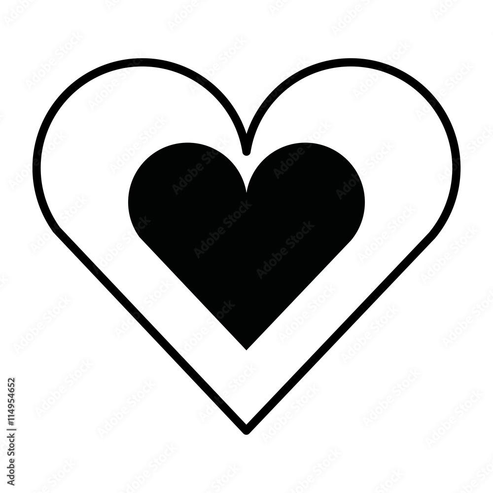 heart card isolated icon design heart card isolated icon design