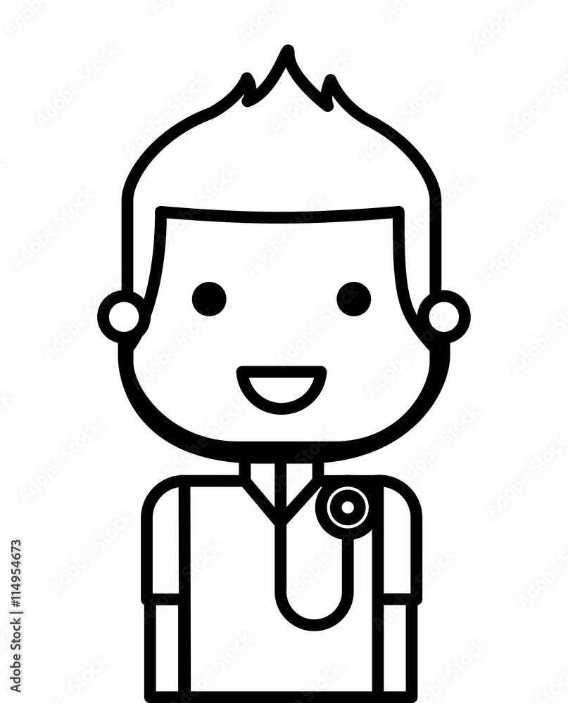 doctor with stethoscope isolated icon design doctor with stethoscope isolated icon design