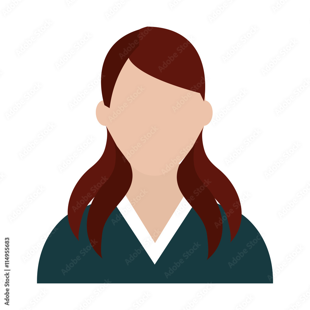 avatar business woman wearing colorful shirt front view over isolated background, business concept, vector illustration avatar business woman wearing colorful shirt front view over isolated background, business concept, vector illustration