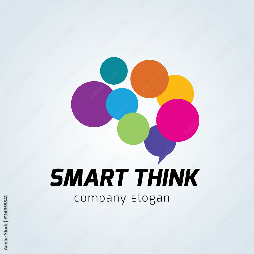 Brain idea logo,Creative thinking symbol, people logo,Smart brand identity 