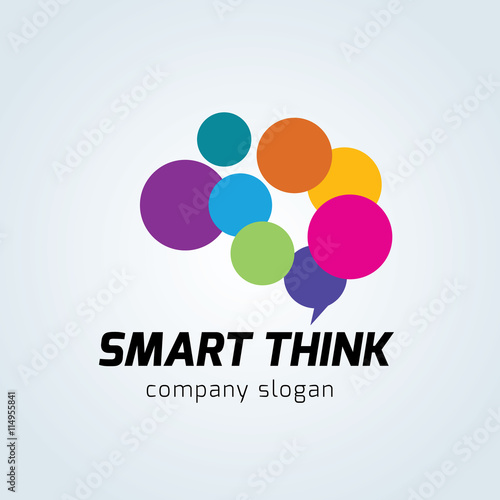 Brain idea logo Creative thinking symbol  people logo Smart brand identity 