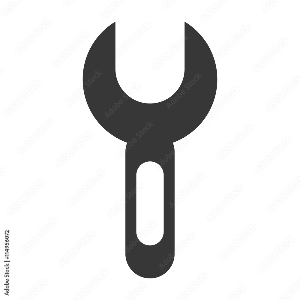 Wrench carpentry tool icon in white and gray colors, vector illustration. Wrench carpentry tool icon in white and gray colors, vector illustration.